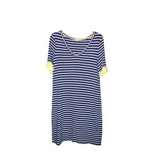 Boden Women’s Size 10 R Imogene Blue White Striped Flutter Sleeve Jersey Dress